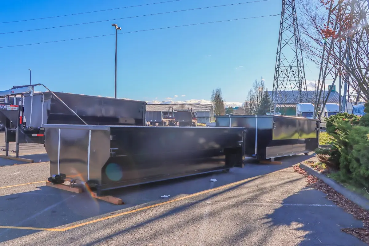 Roll-off dumpster ready for waste disposal at job site for Concrete Dumpster Rental in La Junta